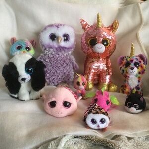 Lot of Ty Stuffed Animals Stuffies Plush Large Medium Small Beanie Boos